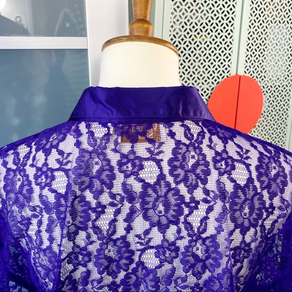Vintage Victoria’s Secret Purple Satin & Lace Top - Picture 5 of 8
